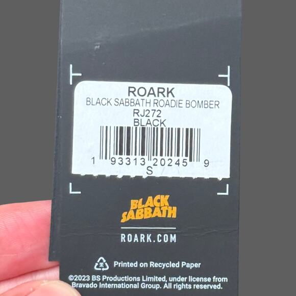 Roark Black Sabbath Roadie Bomber Jacket Size Small Black NWT Ozzy Osbourne - Picture 4 of 8